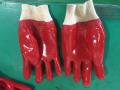 Sarung tangan Merah PVC Single Dipled Merajut Wrist