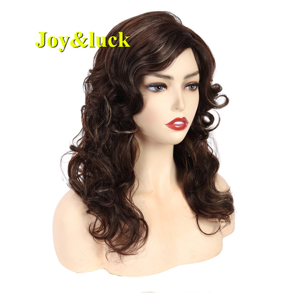 Wavy Hair Wholesale Wigs African Wigs for Black Women Cosplay Party Brown Ombre Blonde Long Curly Natural Synthetic Hair Wigs