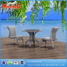 Restaurant garden table and chair rattan table with glass top