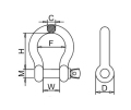 Durable Bow Shackle med säkerhetsbult