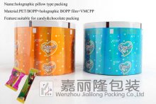 Plastic packing film roll for confectionary