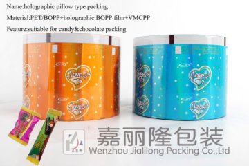 Plastic packing film roll for confectionary