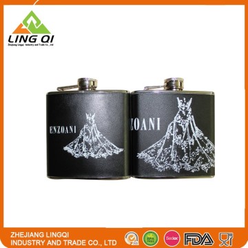 Economical Custom Design Hip Flask With Leather Cover