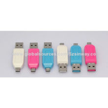 OTG Readers with Free Logo, Support Micro SD Card and SD Card