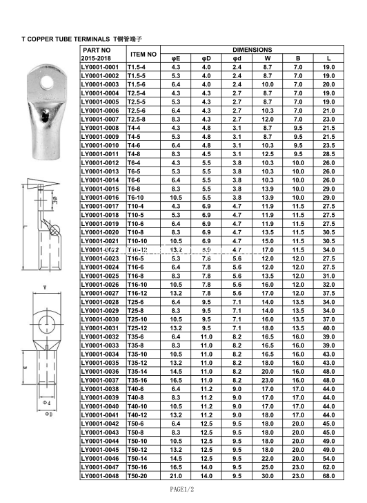 T COPPER LUGS   1