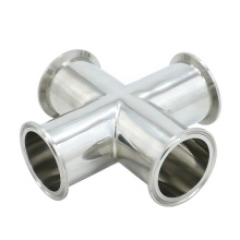 Mirror Polish Stainless Steel Sanitary Clamp End Cross Pipe Fittings