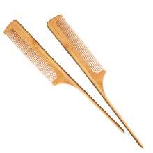 Custom Logo Natural Bamboo Barber Combs: Precision Rat Tail Comb and Wood Parting Hair Comb