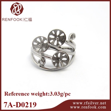 Pearl jewellery online 925 silver three pearl ring mountings