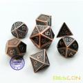 Bescon New Style Copper Solid Metal Polyédrale D &amp; D Dice Set de 7 cuivre métallisé RPG Role Playing Game Dice 7pcs Set D4-D20