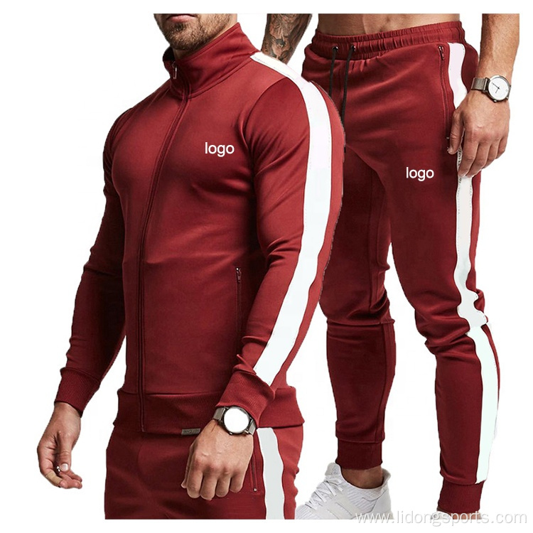 New Stylish Plain Polyester Sweatsuit Tracksuit With Stripe