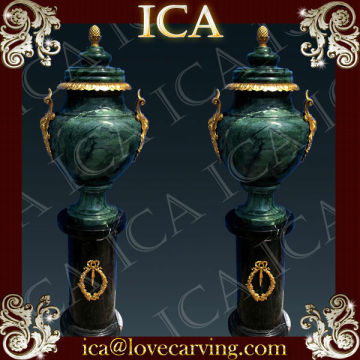 ICA,Marble and Bronze Inlay Fireplace Pot YXP003-2