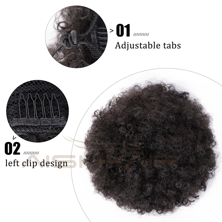 Aisi Hair Cheap Fluffy Curly Hair Bun Ponytail Women's Synthetic Puff Afro Short Curly Chignon Hair Extension For Black Women