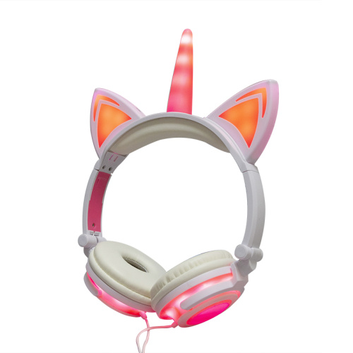 LX-UR107 Wired Stereo Headsets Glowing Unicorn Headphones
