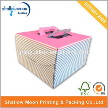 Wholesale customize cardboard cake box with handle