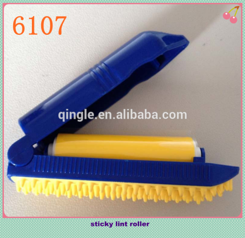 mini factory made hot sale sticky lint roller With soft brush tooth