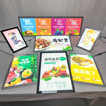Slim Magnetic Panel Aluminum Led Advertising Menu Display
