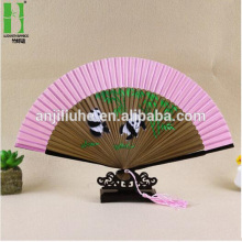 Folders promitional fabric gifts hand fan with panda animal
