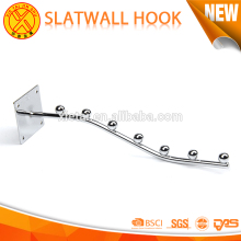 Powder coating / zinc plated / chrome plated slatwall supermarket hook, metal hooks for slatwall panels