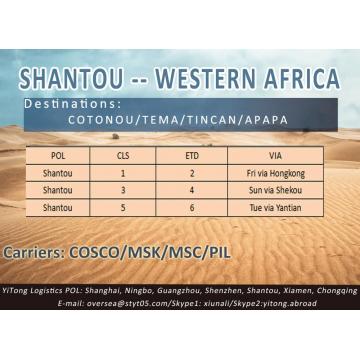 Transporte marítimo de Shantou a África del oeste