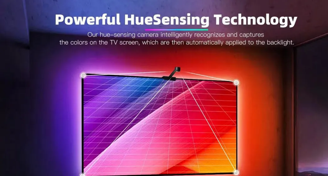 Sync Box & TV LED Backlight Kit, Immersion Ambient Lighting Strips for 65 Inch Computer/TV/Intelligent Capture of Ambient Lights