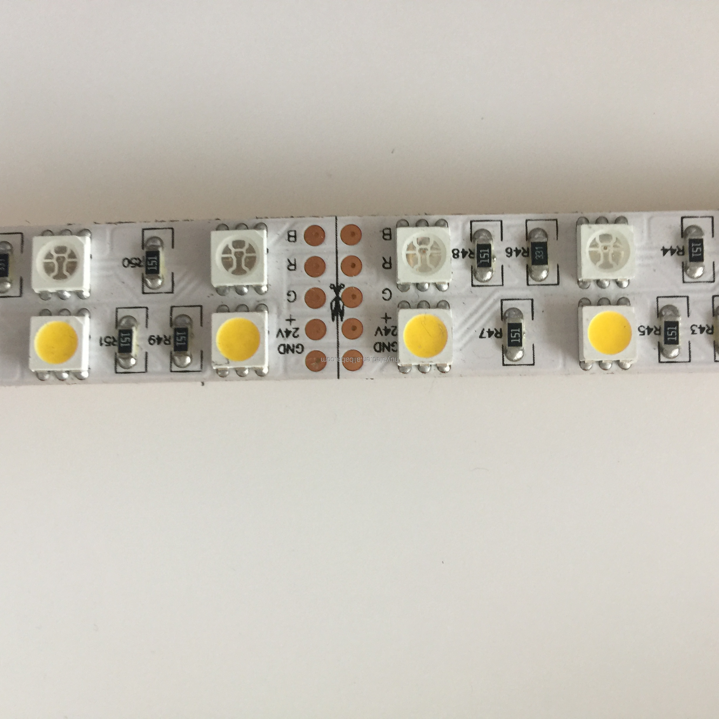 factory directly sell  SMD 5050  RGB + W   72 leds/m DC24V  one or two row 5 colors   led light strip
