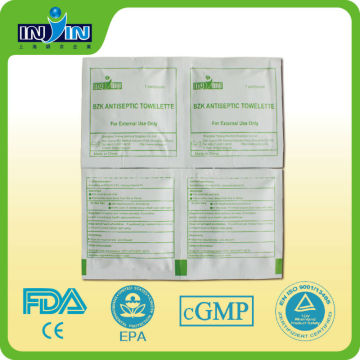 Medical disinfecting wet wipe | BZK Antiseptic Towelette 60