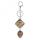 Rhombus Water Drop Gemstone Pendant Keychains Natural Quartz Teardrop Key Chain