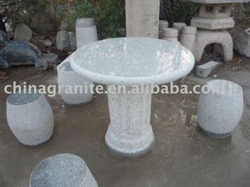 garden stone table and benchs