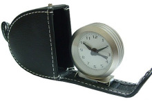 Leather Travel Alarm Clock (KV3028B)