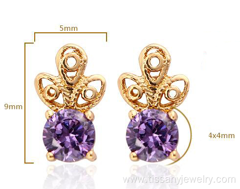 Red Crystal Gold Earrings For Women ​