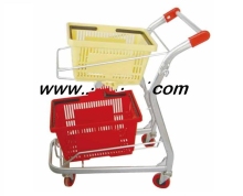 double luggage  basket shopping cart hand trolley