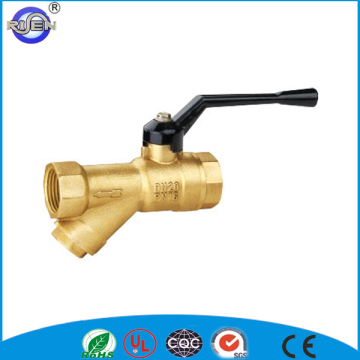 brass filter ball valve long handle filter valve water strainer filter valve