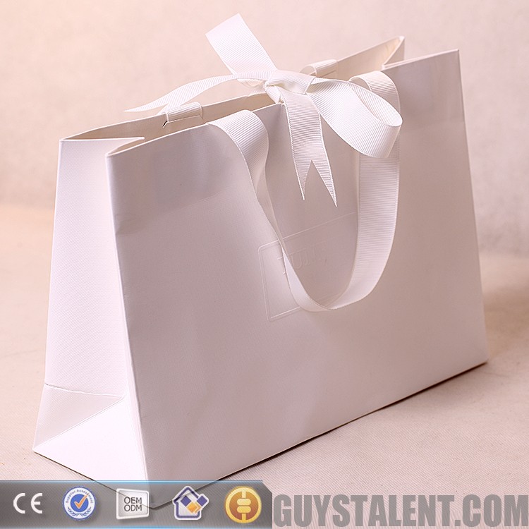 custom oem print color paper bags luxury kraft craft paper silk ribbon handle gift packaging shopping bags with your own logo