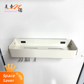 Small storage rack with hooks