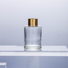 Clear glass bottle of perfume