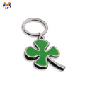 Metal personalized real four leaf clover keychain