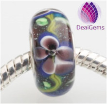 Wholesale European large hole glass beads 925 stering silver