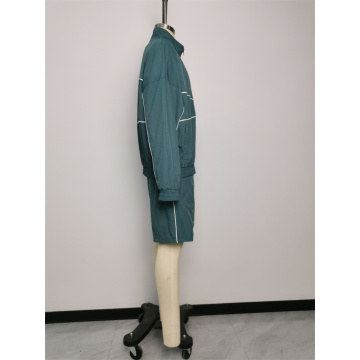 Jaqueta de manga longa para roupas esportivas com traje de recreação de shorts