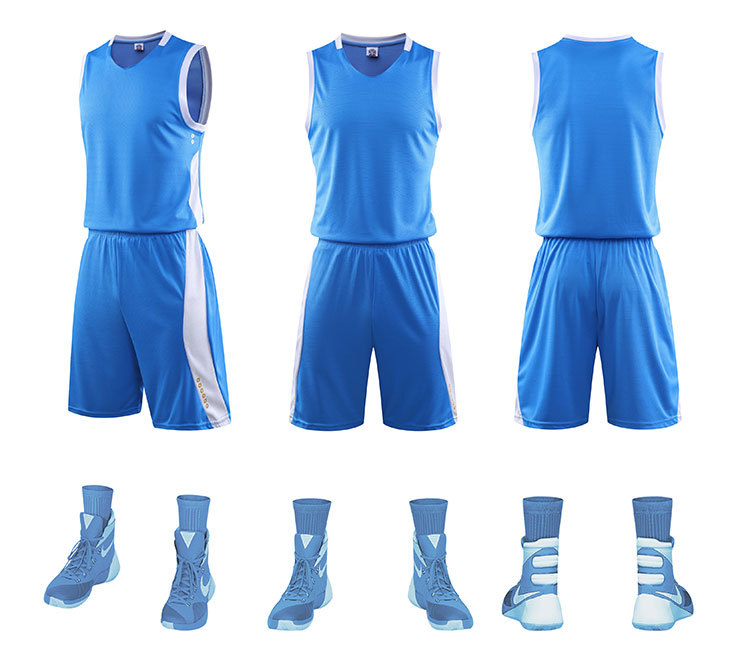 Blue with white basketabll uniform for men