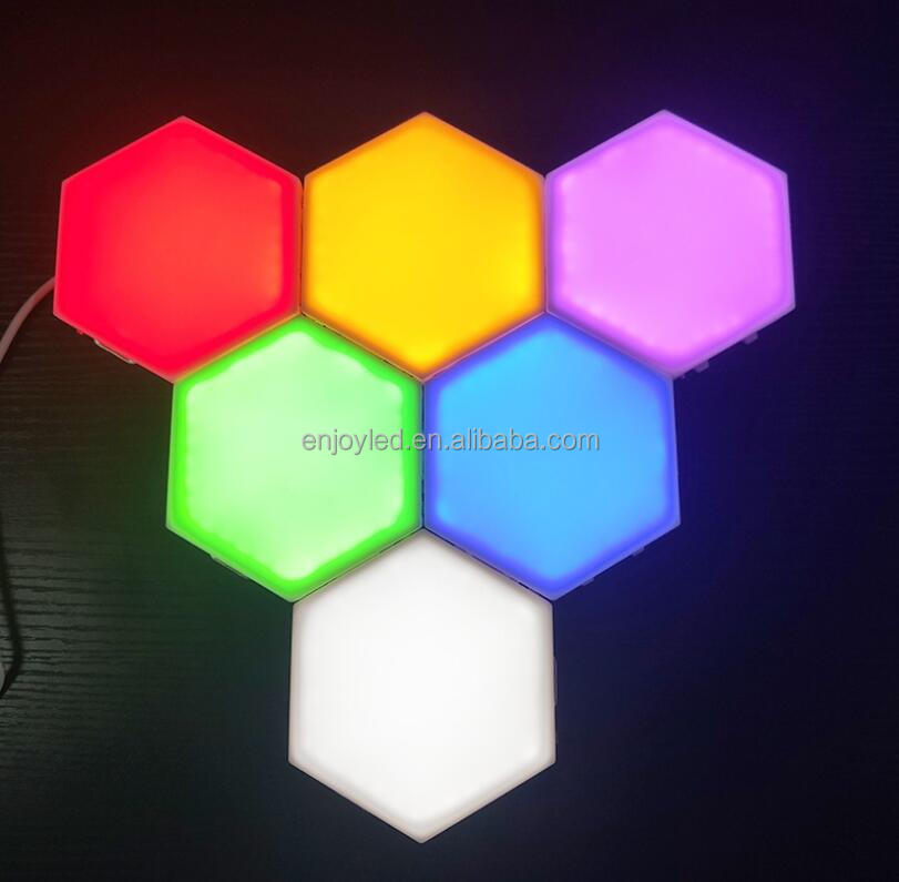 Rebow drop shipping stock wall mounted magnetic honeycomb quantum white touch DIY led night hexagonal lights