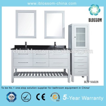 Luxury solid wood bathroom vanity units double sink vanity combo