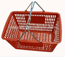 Plastic Bakset Metal Double Handles Plastic Shopping Basket/Laundry Basket