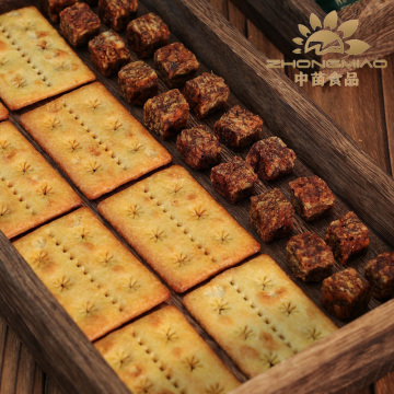 Crisp Crackers with Beef Filling, Salty Delicious Snack