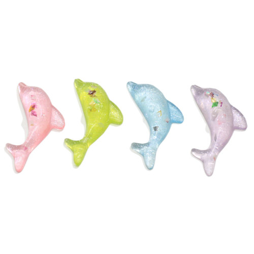 Multi colori Resina Delfino Perline Cabochons Kawaii Sea Animal Figurine Fai da te Decorazione artistica Scrapbook Making