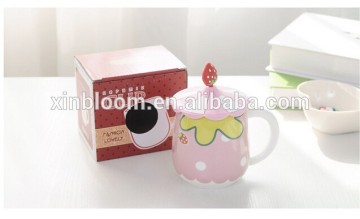 creative fashion fruit ceramic mug, promotional lovely orange cup