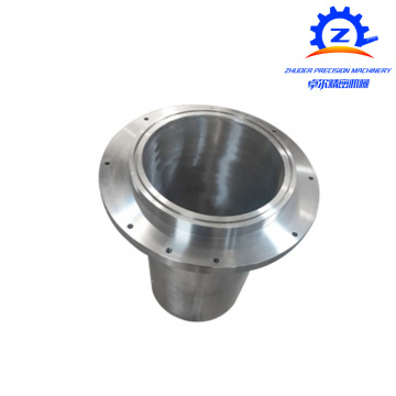 Precision machined stainless steel flanged cylinder