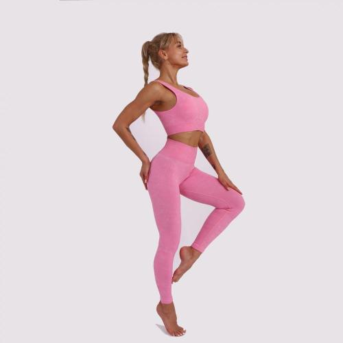 Fluoreszierendes nahtloses Yoga-Set für Frauen