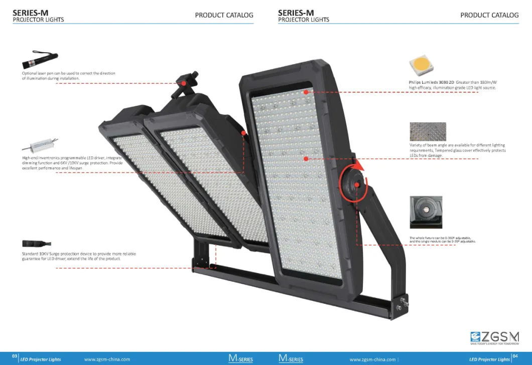 280W 250W 300W LED Flood Light with Narraw Beam Angle for Stadium Lighting