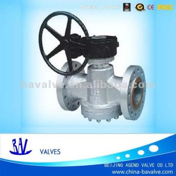 Pressure balanced &lubricated plug valve