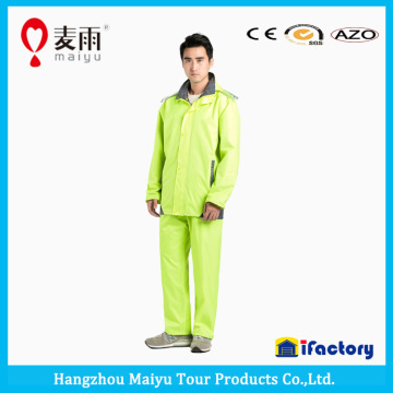 Maiyu waterproof rubber rain coat with hood